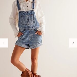 Denim Blue Women's Overall Shorts